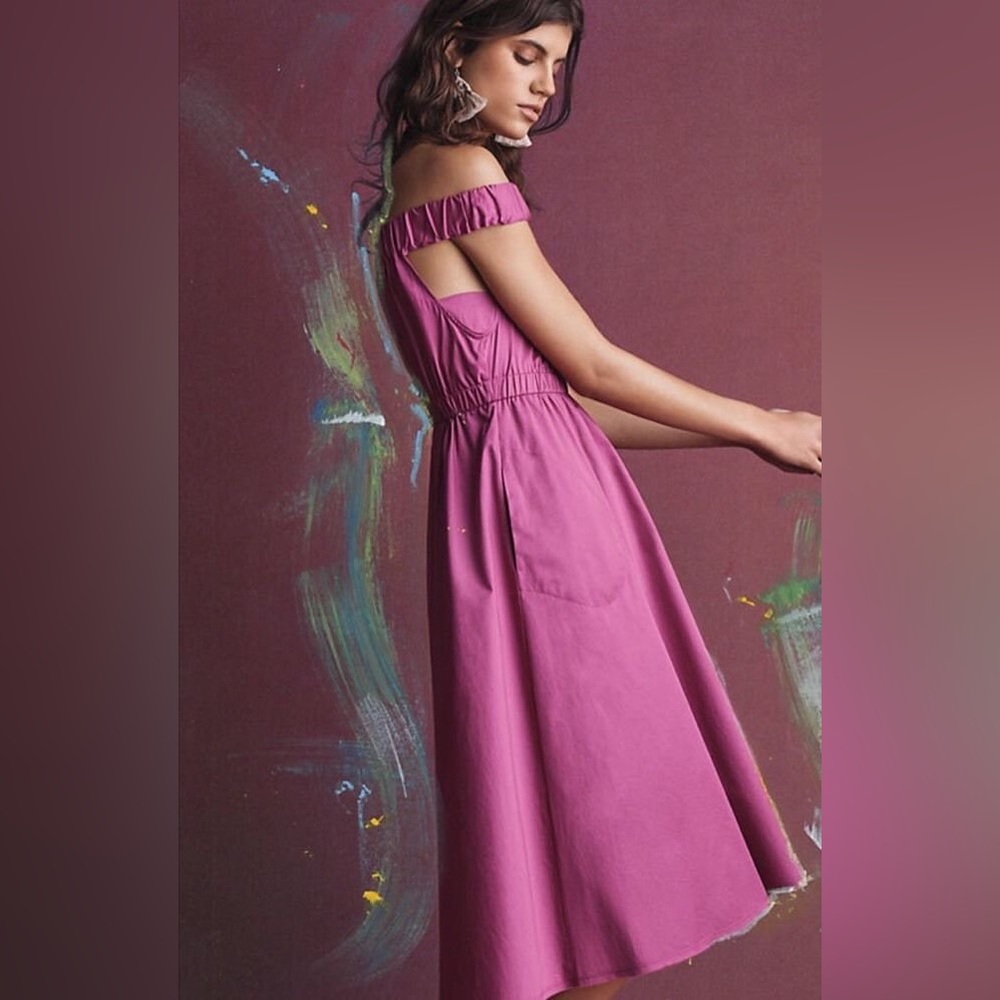 Anthropologie Maeve Mona Off-the-Shoulder Dress PXS NWT $148
